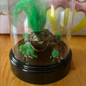Upcycled St. Patrick’s day frog cloche decor